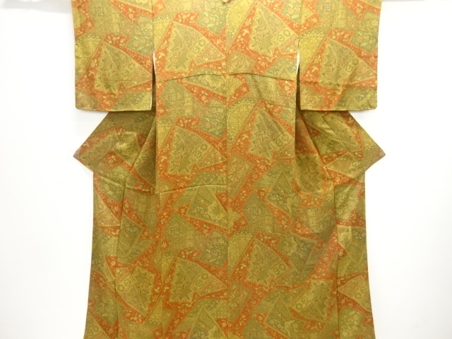 未使用品　更甚作　縮緬地花更紗模様小紋着物